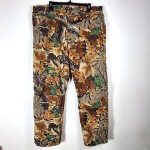 Wrangler Rugged Wear Mens Size 40x32 Camo Real Tree Hunting Pants Fleece Lined
